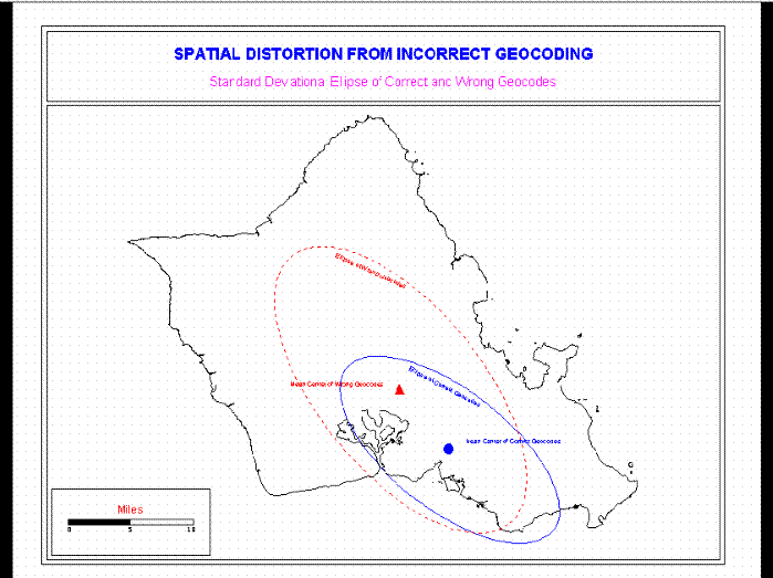 Map of Errors Produced in Geocoding 
Motor Vehicle Crashes