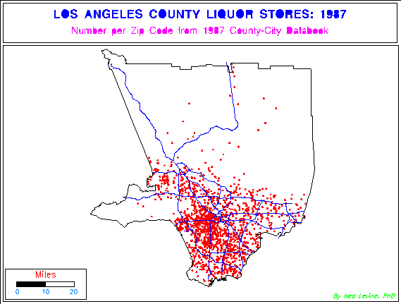 Map of Liquor Stores in Los Angeles County